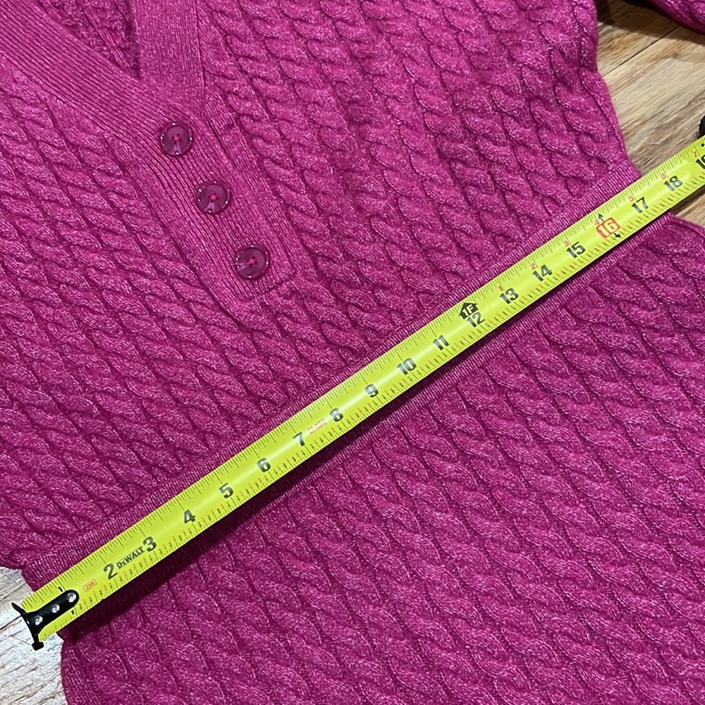 NEW Cable Knit Button  Thick Placket Sweater Dress sz Large L - Picture 7 of 15